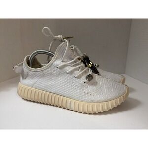 Adidas Yeezy Boost 350 White Snakeskin Leather Tai Chi Sneakers AQ2661 Mens 8.5